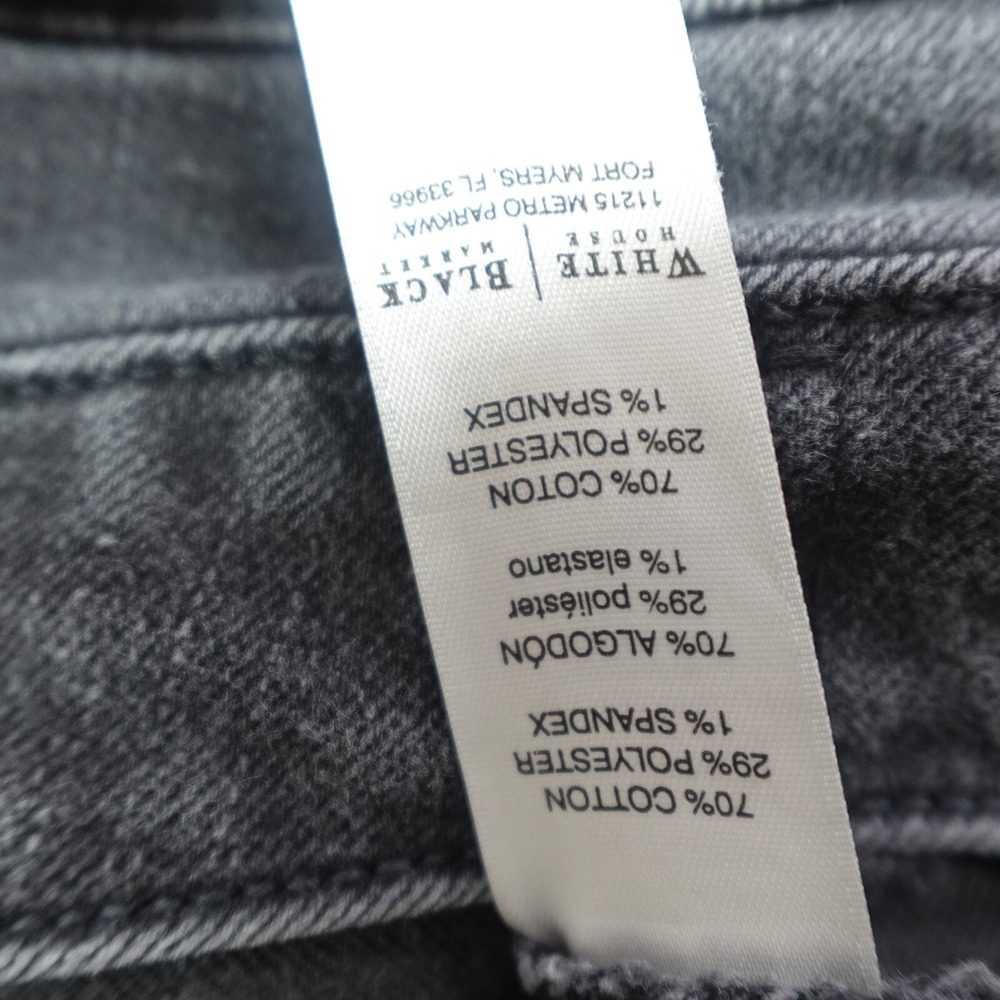 White House Black Market Jeans Womens Size M Mid Rise Skinny Leg Charcoal Wash - Picture 10 of 12